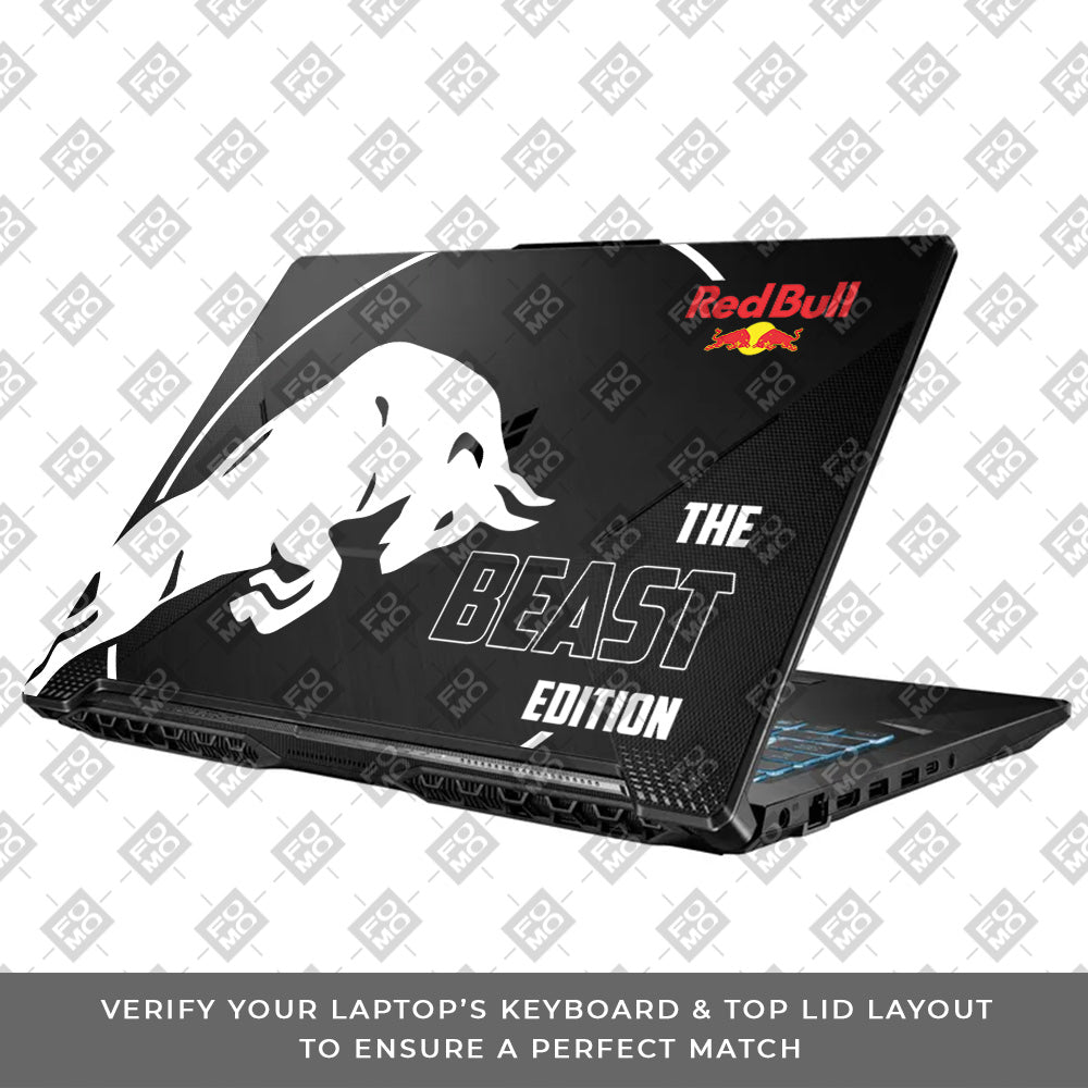Transparent Red Bull Energy Asus TUF Gaming F17 FX706 Laptop Skin