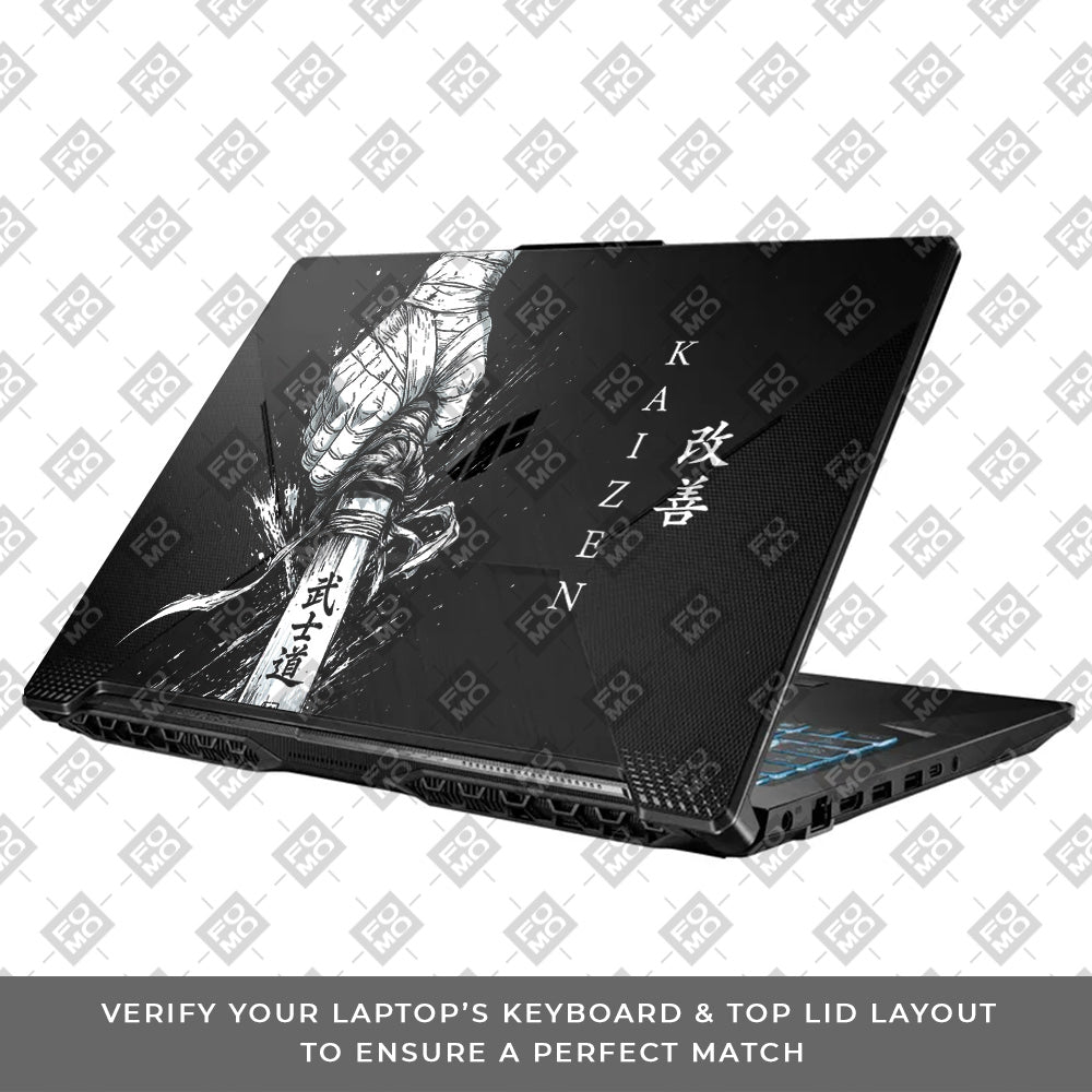 Transparent Kaizen Samurai Sword Asus TUF Gaming F17 FX706 Laptop Skin