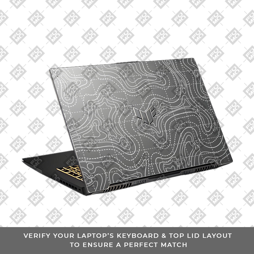 Transparent Abstract Contour Grid Lines Asus TUF Gaming F17 FX707Z Laptop Skin