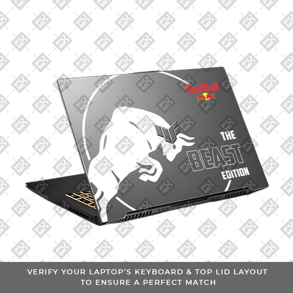 Transparent Red Bull Energy Asus TUF Gaming F17 FX707Z Laptop Skin
