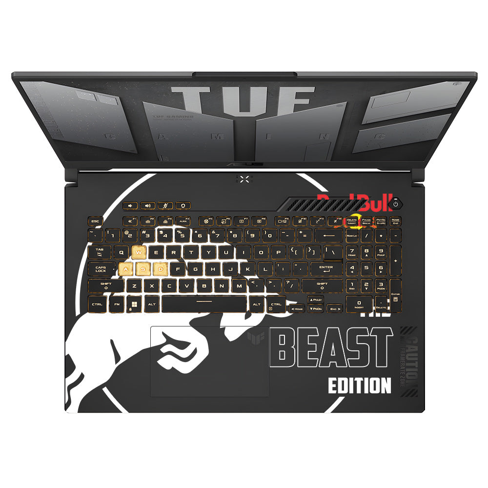 Transparent Red Bull Energy Asus TUF Gaming F17 FX707Z Laptop Skin