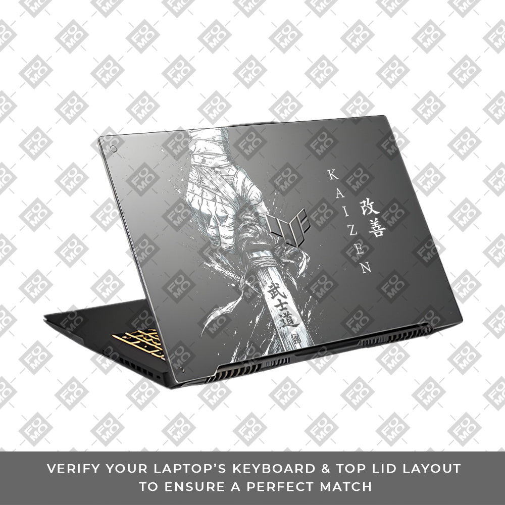 Transparent Kaizen Samurai Sword Asus TUF Gaming F17 FX707Z Laptop Skin