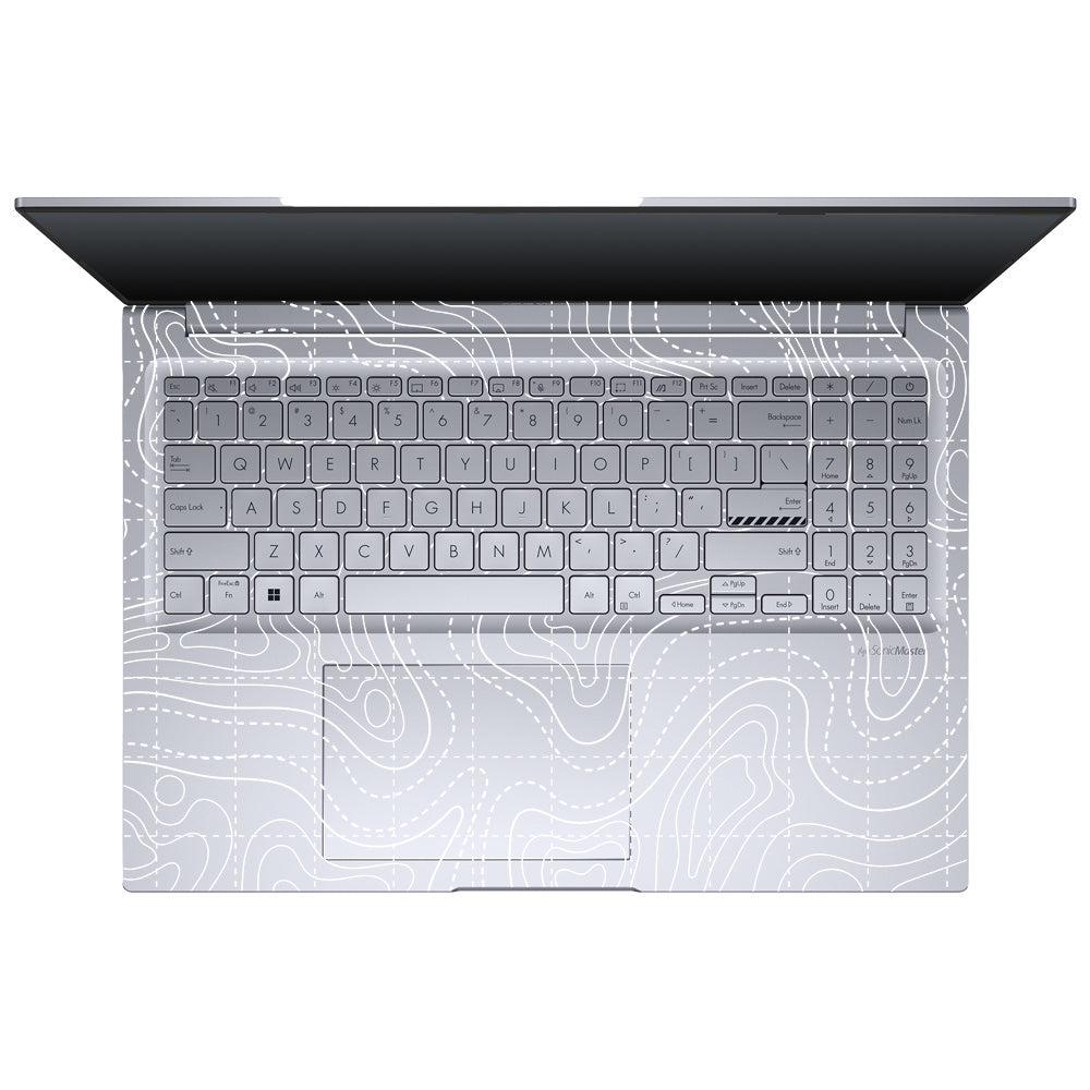 Transparent Abstract Contour Grid Lines Asus Vivobook 16 X1605V Laptop Skin
