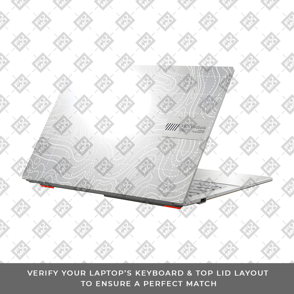 Transparent Abstract Contour Grid Lines Asus Vivobook 16X M1603QA Laptop Skin