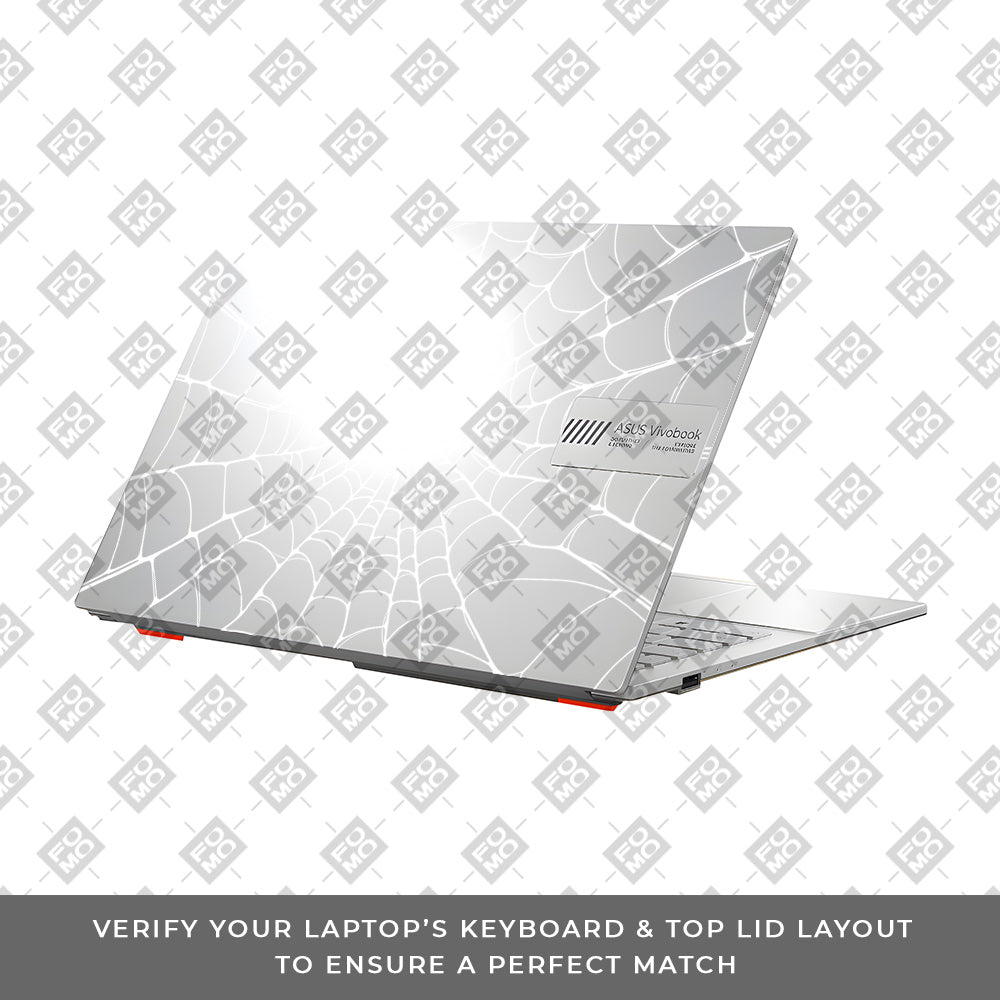 Transparent Spider Web Vortex Asus Vivobook 16X M1603QA Laptop Skin