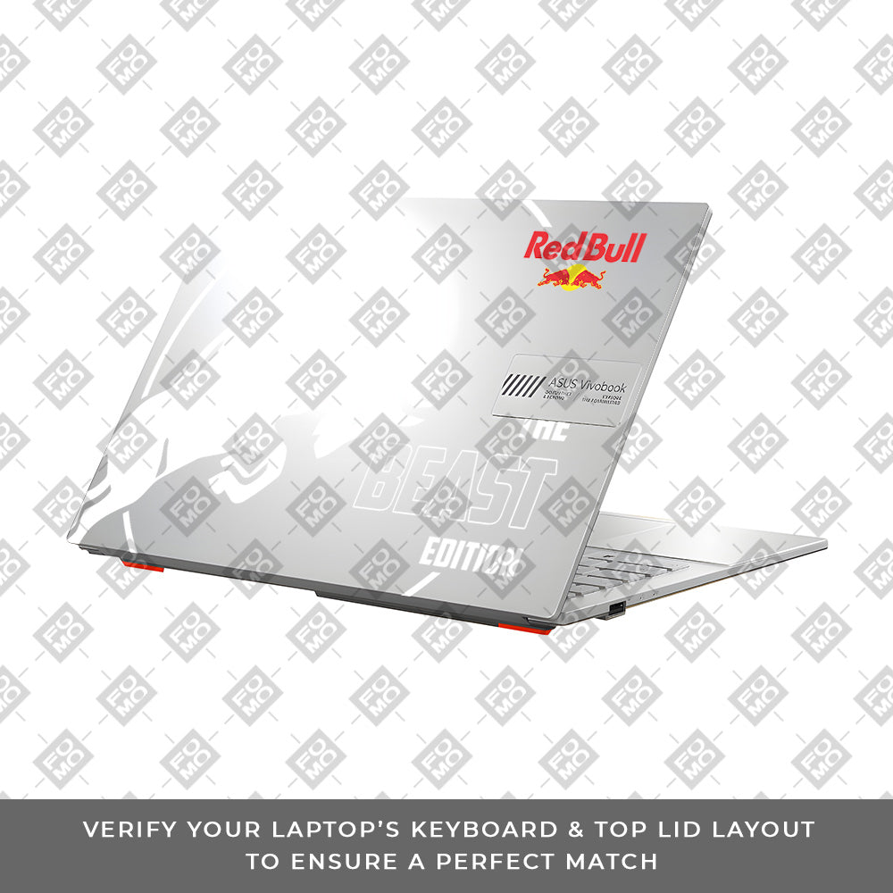 Transparent Red Bull Energy Asus Vivobook 16X M1603QA Laptop Skin