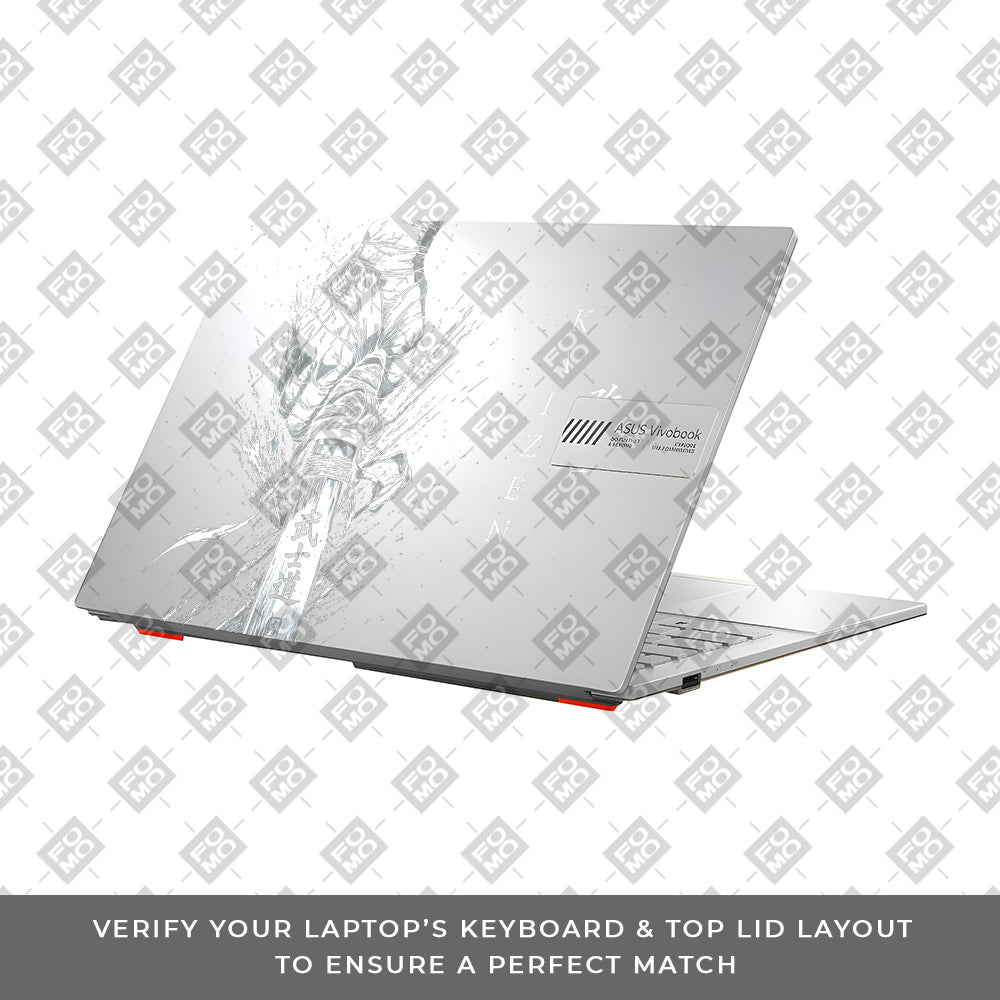 Transparent Kaizen Samurai Sword Asus Vivobook 16X M1603QA Laptop Skin