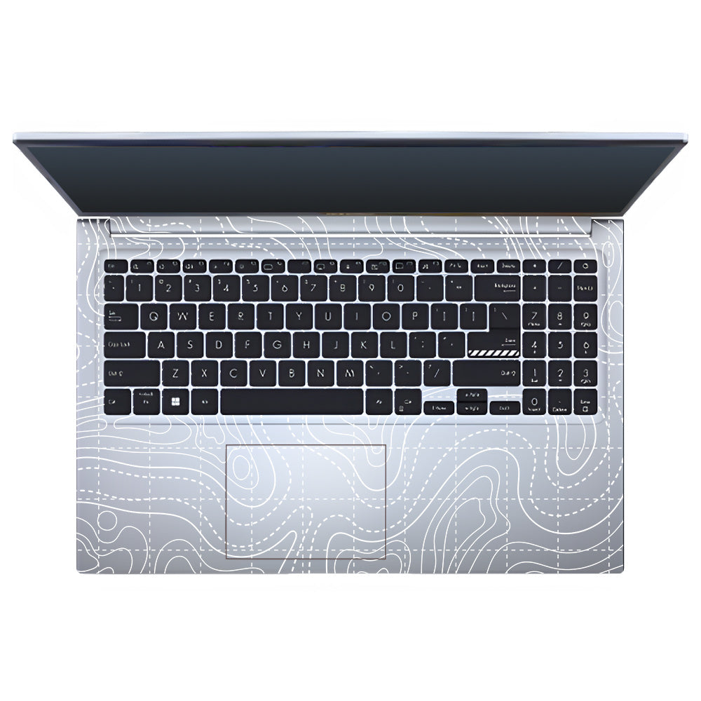 Transparent Abstract Contour Grid Lines Asus VivoBook 15 X1502VA Laptop Skin