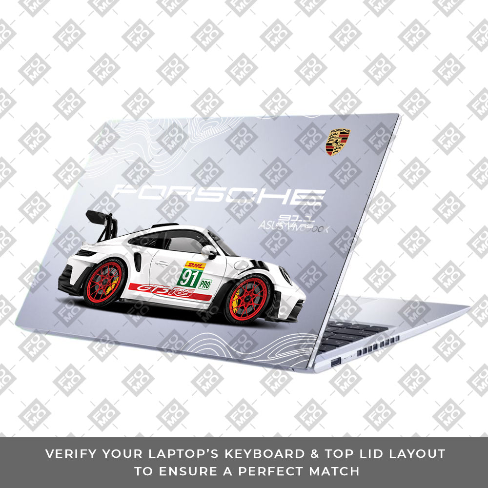 Transparent Porsche GT3 RS Power Asus Vivobook 15 X1502ZA Laptop Skin