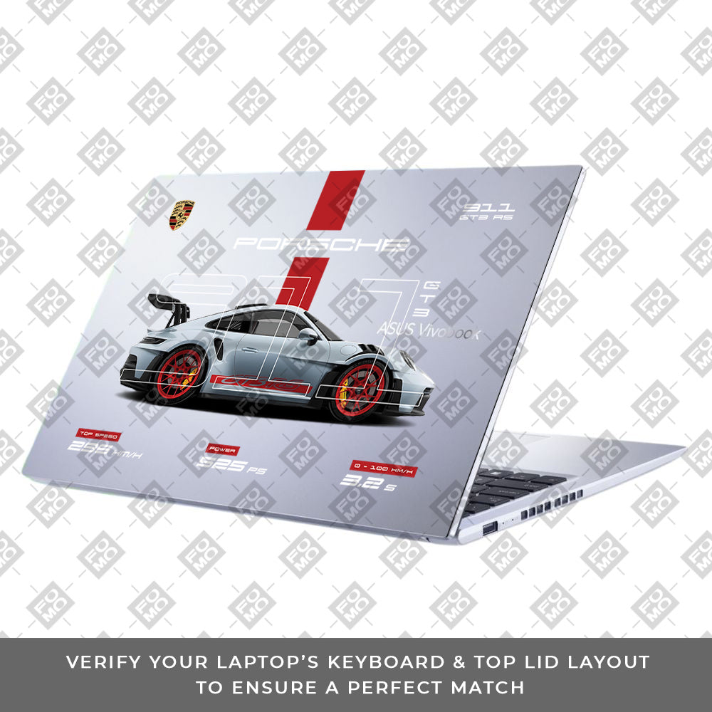 Transparent Porsche 911 Performance Asus Vivobook 15 X1502ZA Laptop Skin