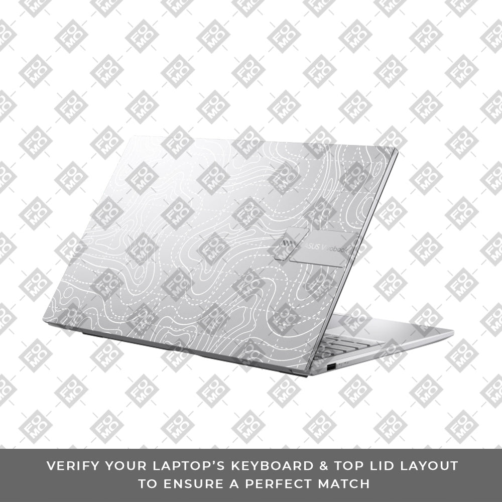 Transparent Abstract Contour Grid Lines Asus Vivobook 15 X1504ZA Laptop Skin