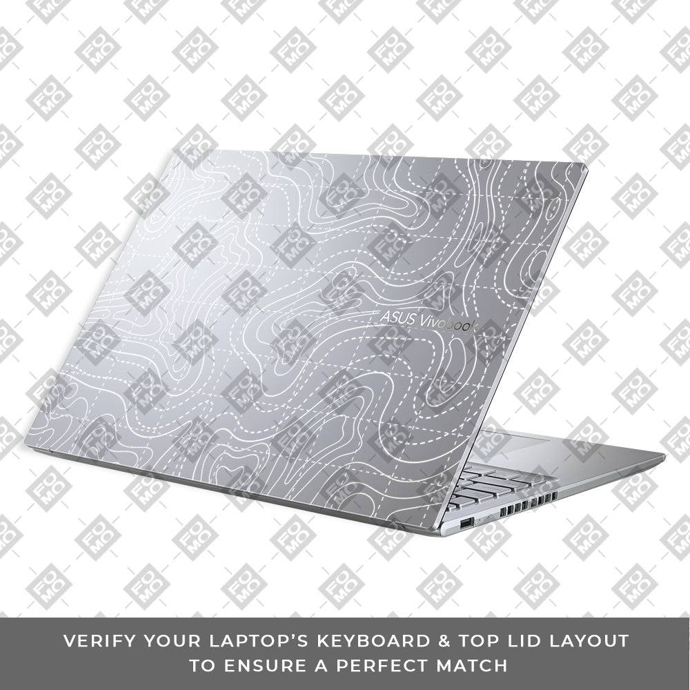 Transparent Abstract Contour Grid Lines Asus Vivobook 16X K3605 Laptop Skin