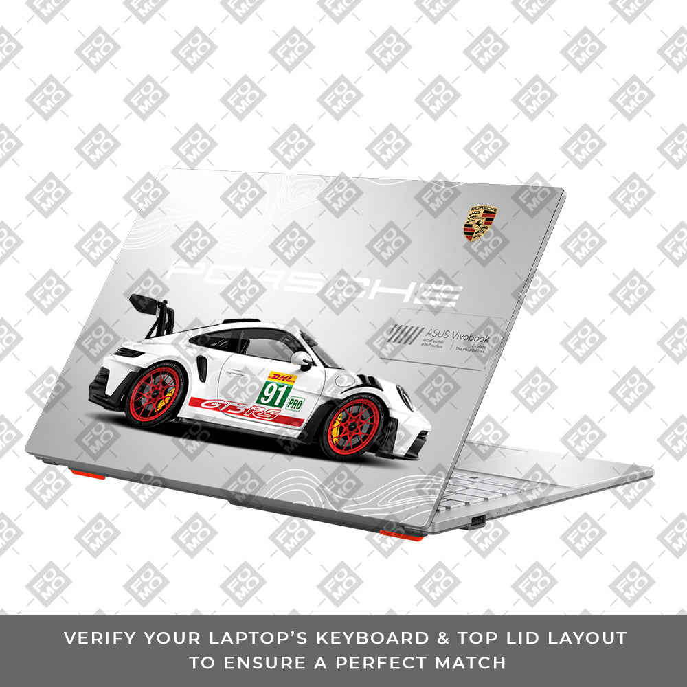 Transparent Porsche GT3 RS Power Asus VivoBook Go 14 E1404 Laptop Skin