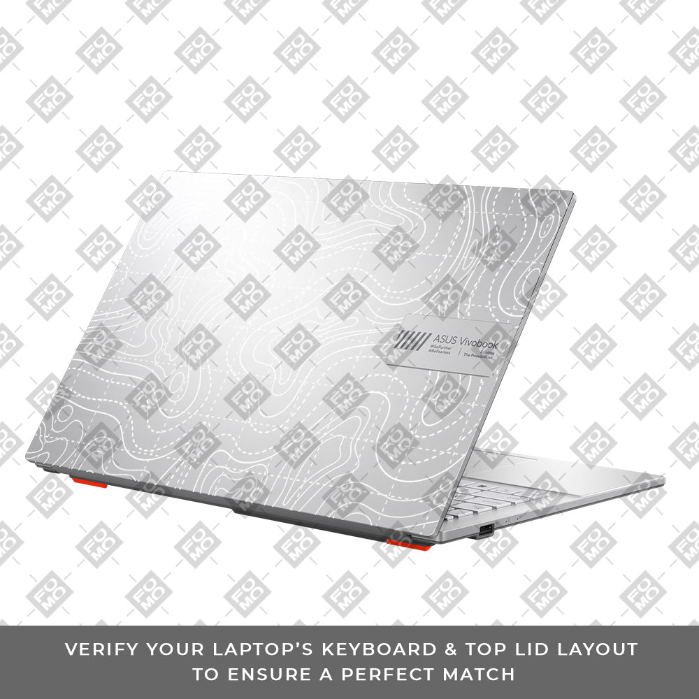 Transparent Abstract Contour Grid Lines Asus VivoBook Go 14 E1404 Laptop Skin