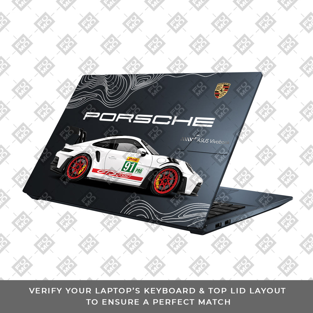 Transparent Porsche GT3 RS Power Asus Vivobook Go 15 E1504G Laptop Skin