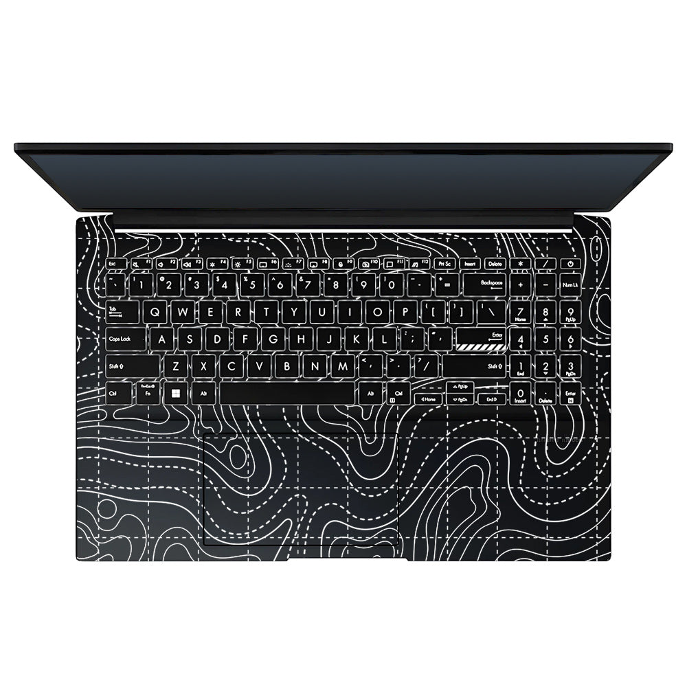 Transparent Abstract Contour Grid Lines Asus Vivobook Go 15 E1504G Laptop Skin