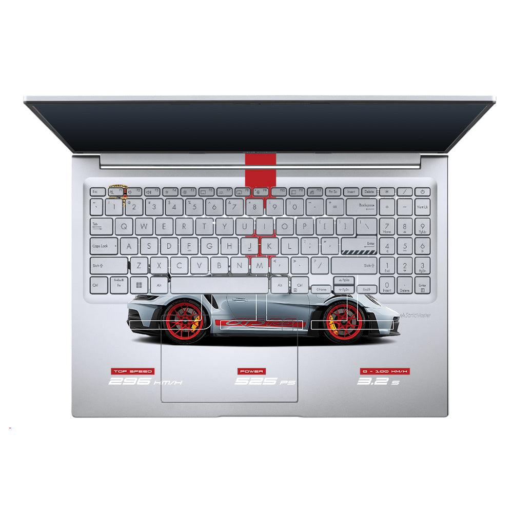 Transparent Porsche 911 Performance Asus Vivobook X1605ZA Laptop Skin