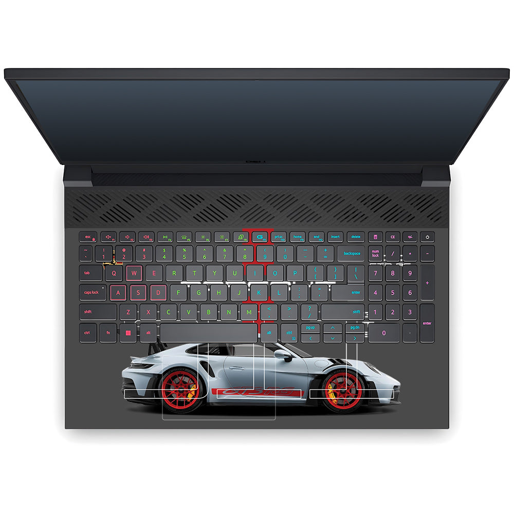 Transparent Porsche 911 Performance Dell G15 5520, 5530 Laptop Skin