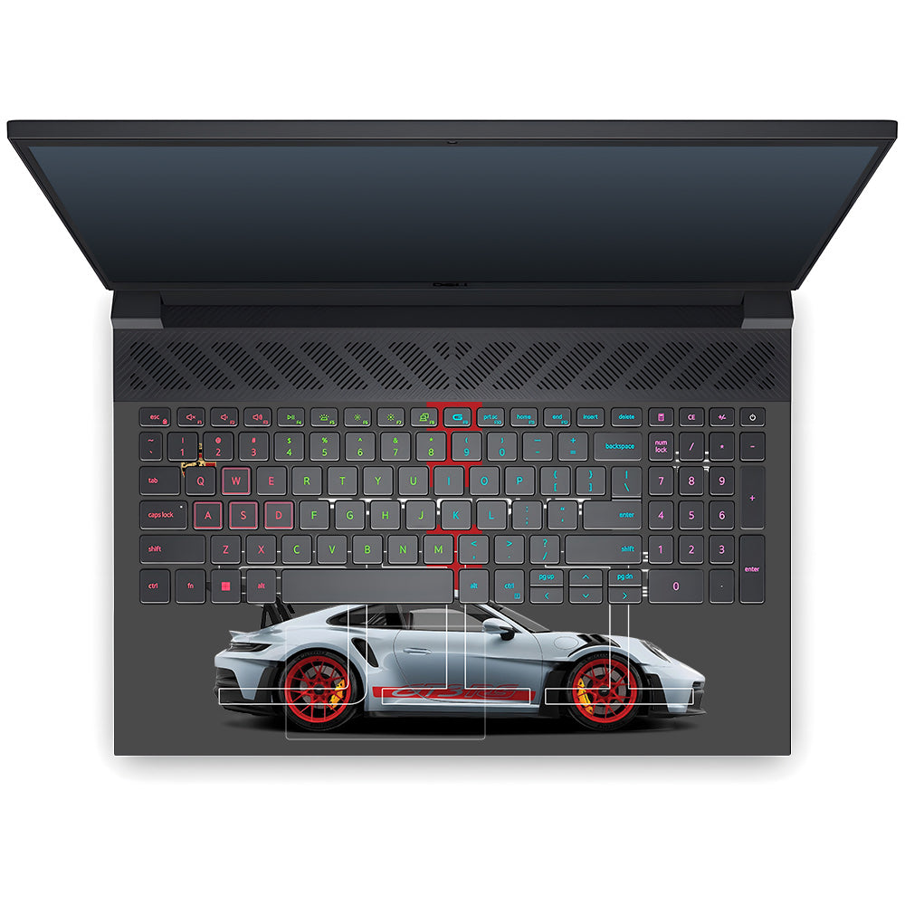 Transparent Porsche 911 Performance Dell G15 5520, 5530 Laptop Skin
