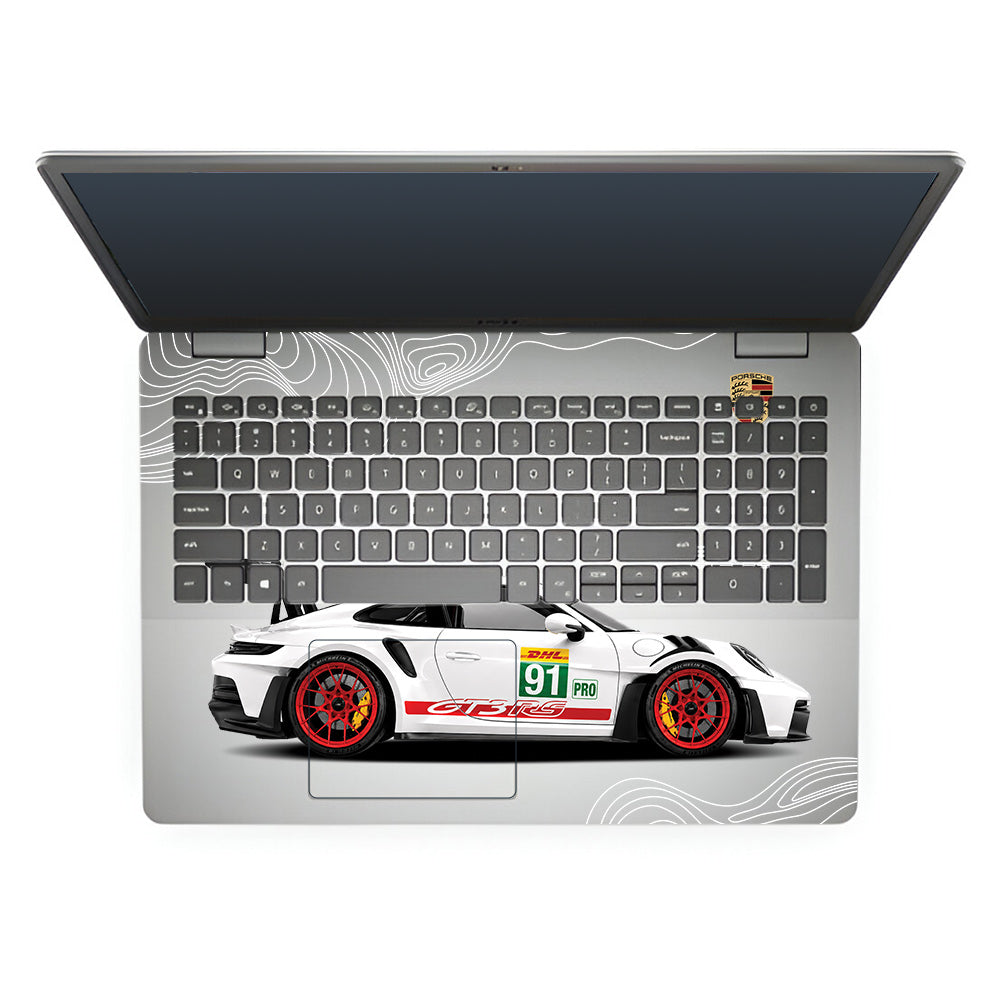 Transparent Porsche GT3 RS Power Dell Inspiron 3501 Laptop Skin