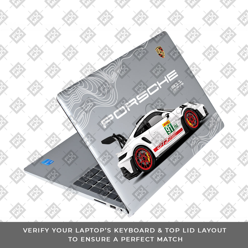 Transparent Porsche GT3 RS Power Dell Inspiron 3520 Laptop Skin