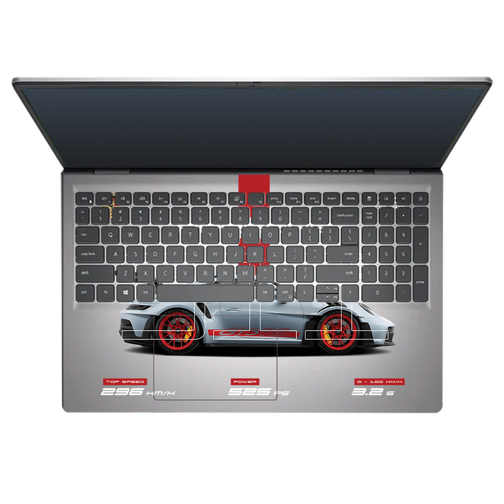 Transparent Porsche 911 Performance Dell Inspiron 3520 Laptop Skin