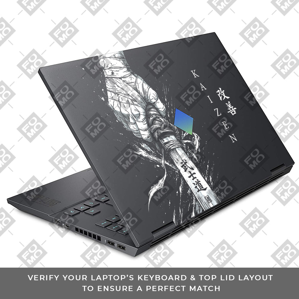 Transparent Kaizen Samurai Sword HP Omen 15 Laptop Skin