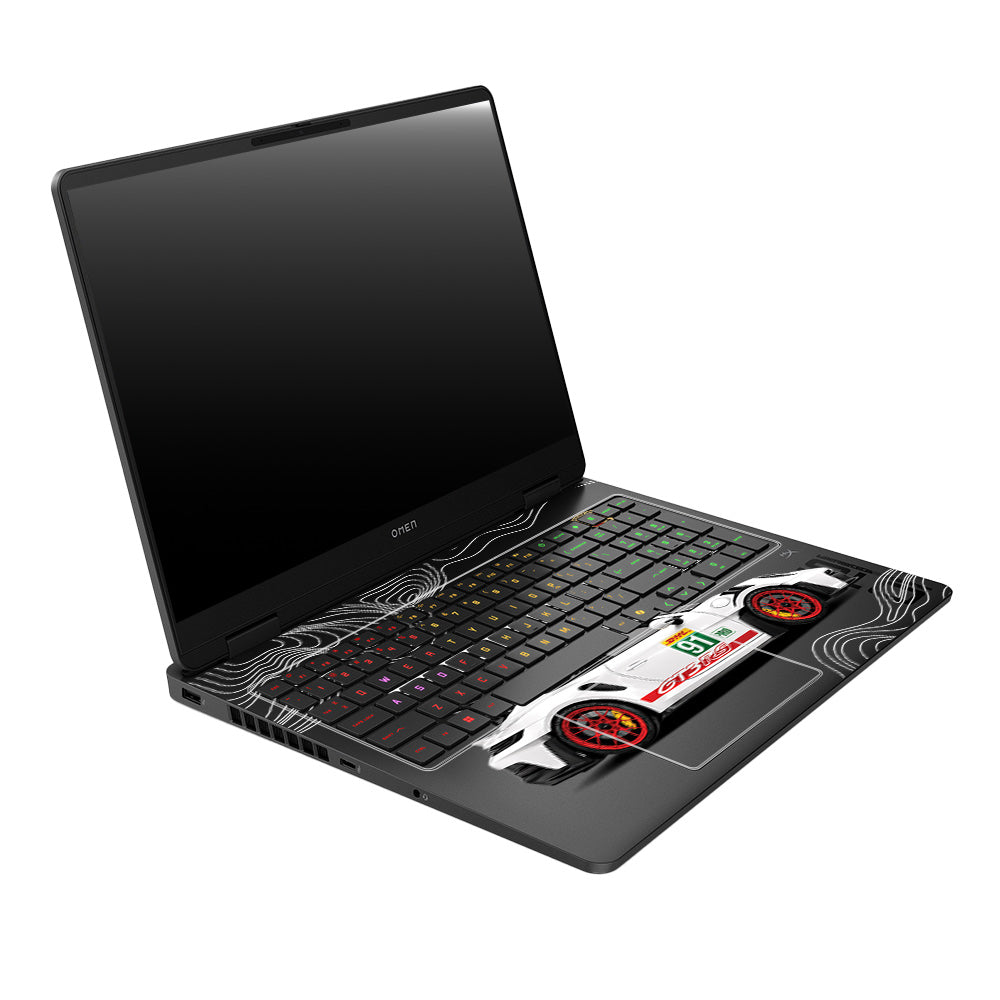 Transparent Porsche GT3 RS Power HP Omen Gaming 16 2025, 2026 Laptop Skin