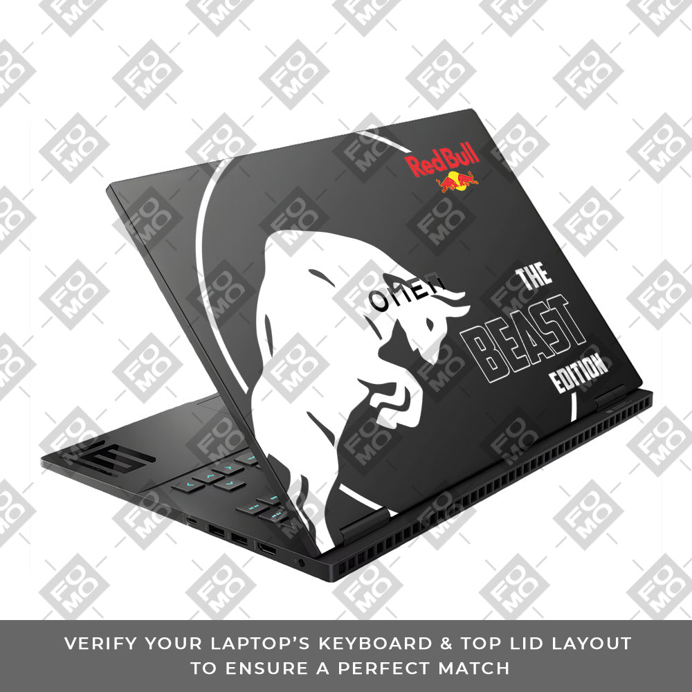 Transparent Red Bull Energy HP Omen Gaming 16 Laptop Skin