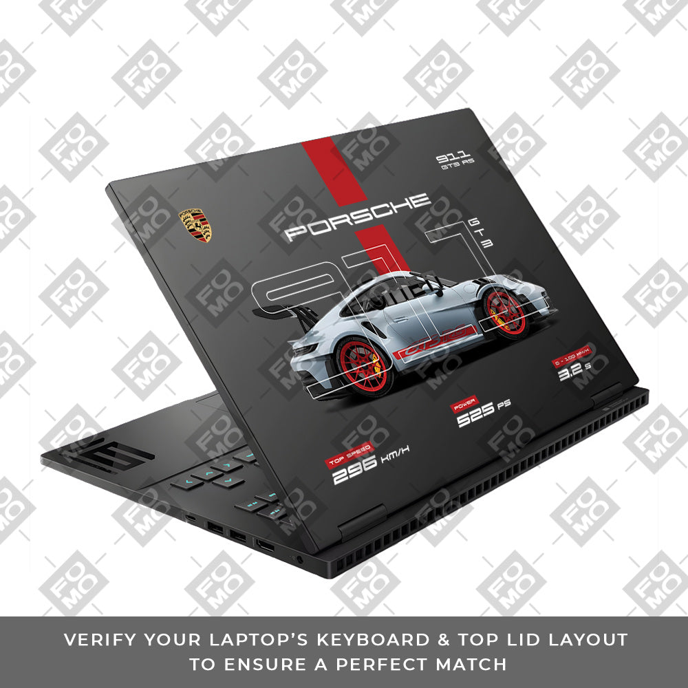 Transparent Porsche 911 Performance HP Omen Gaming 16 Laptop Skin