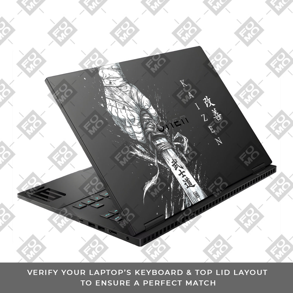 Transparent Kaizen Samurai Sword HP Omen Gaming 16 Laptop Skin