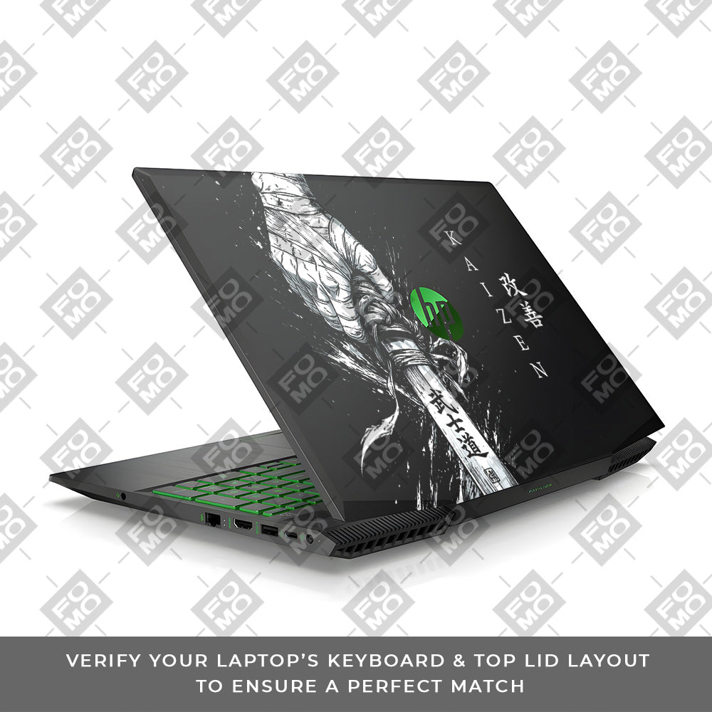 Transparent Kaizen Samurai Sword HP Pavilion Gaming 15 CX Series Laptop Skin