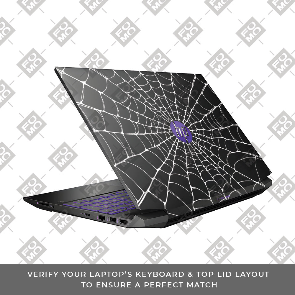Transparent Spider Web Vortex HP Pavilion Gaming 15 EC Series Laptop Skin