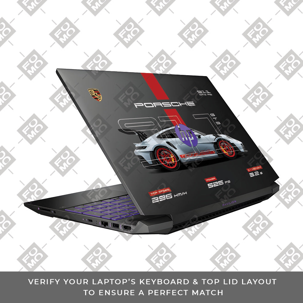 Transparent Porsche 911 Performance HP Pavilion Gaming 15 EC Series Laptop Skin