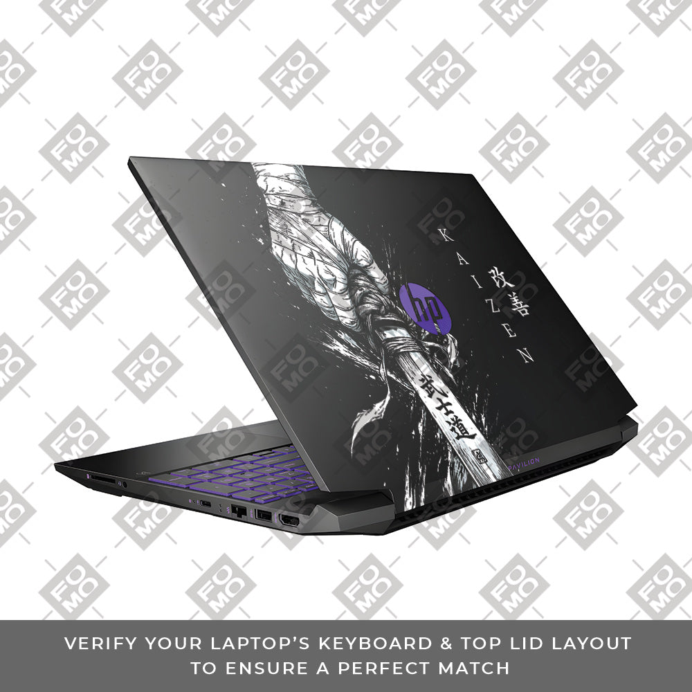 Transparent Kaizen Samurai Sword HP Pavilion Gaming 15 EC Series Laptop Skin