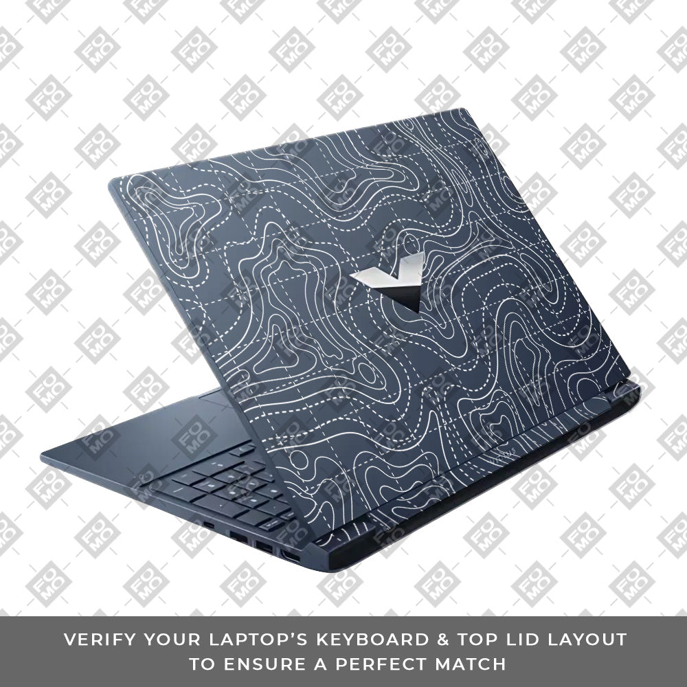 Transparent Abstract Contour Grid Lines HP Victus Laptop Skin