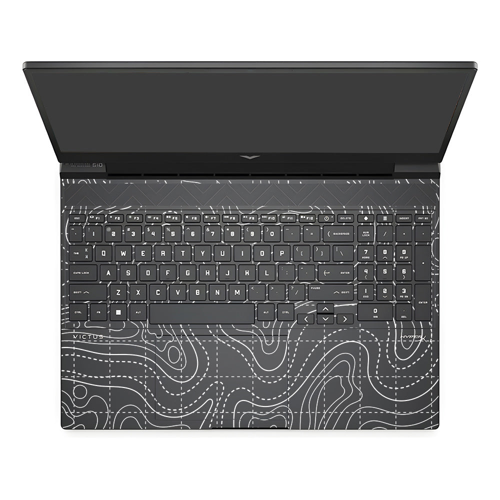 Transparent Abstract Contour Grid Lines HP Victus Laptop Skin