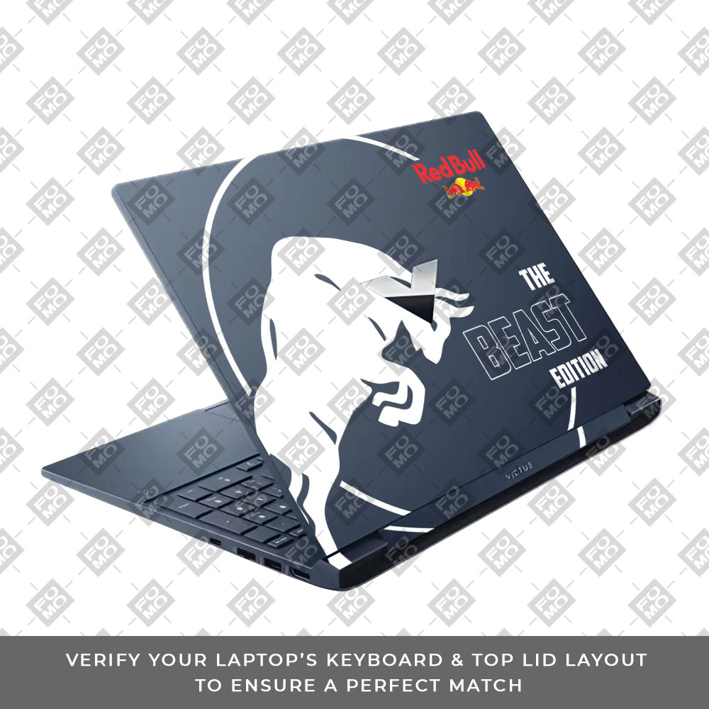 Transparent Red Bull Energy HP Victus Laptop Skin
