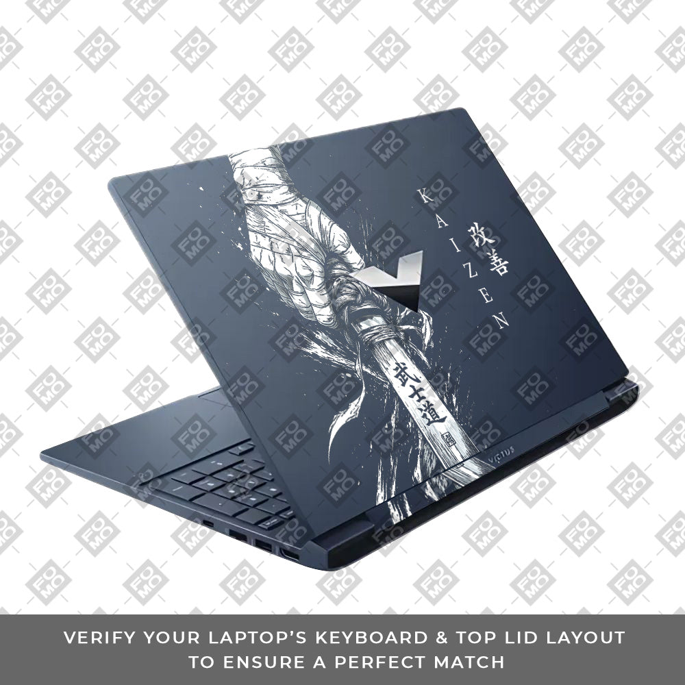 Transparent Kaizen Samurai Sword HP Victus Laptop Skin