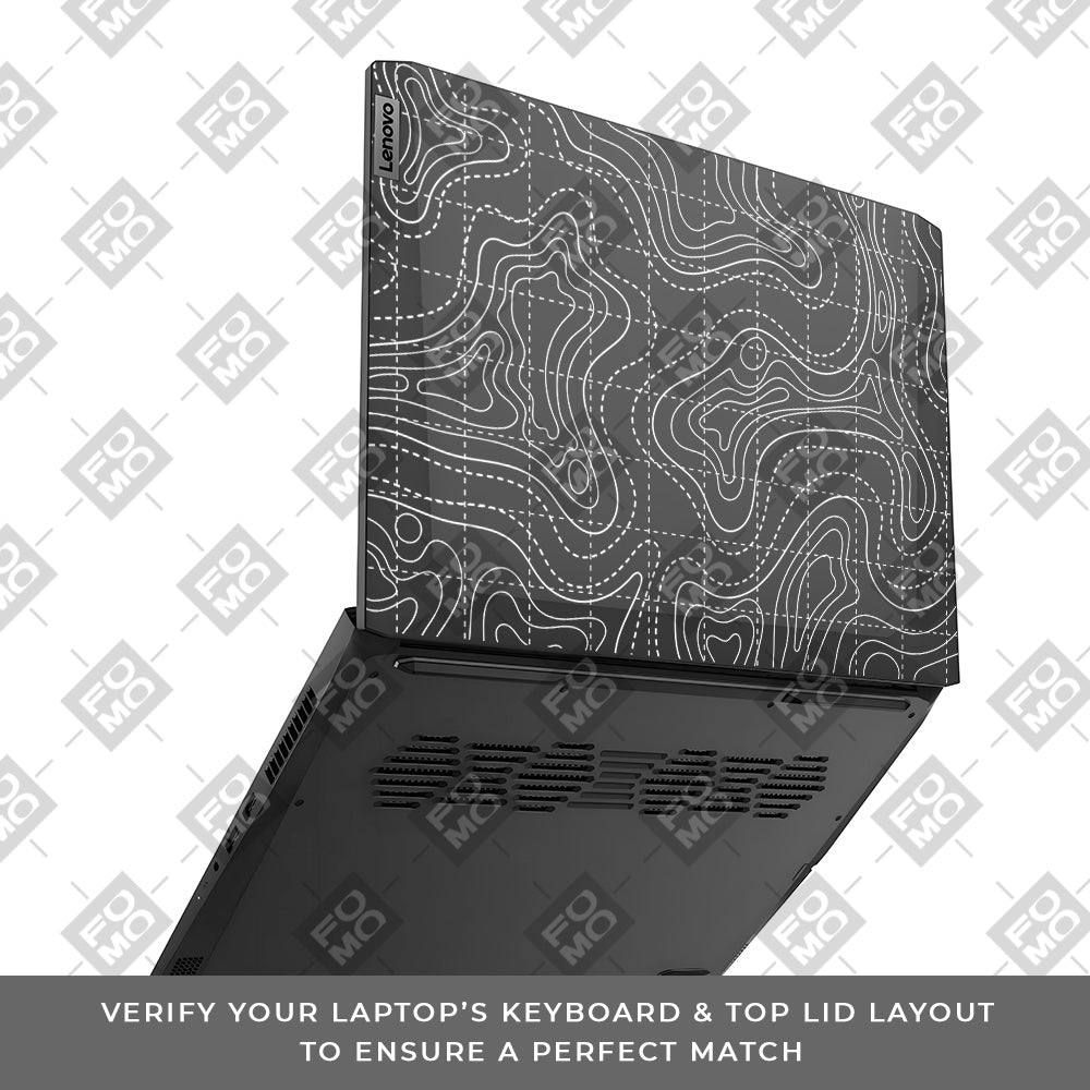 Transparent Abstract Contour Grid Lines Lenovo IdeaPad Gaming 3 15ACH6 and 15IHU6 Laptop Skin