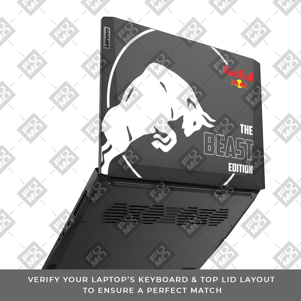 Transparent Red Bull Energy Lenovo IdeaPad Gaming 3 15ACH6 and 15IHU6 Laptop Skin