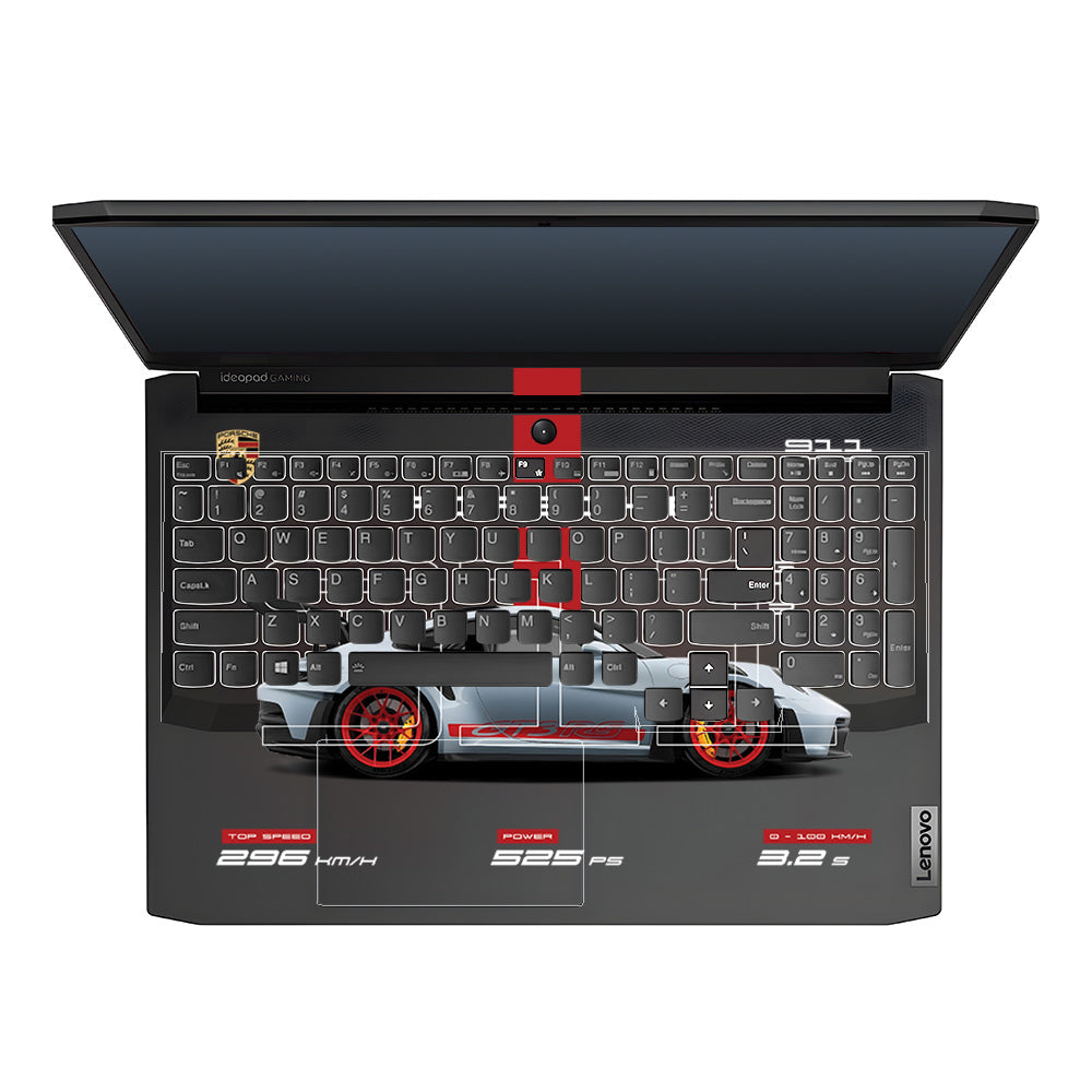 Transparent Porsche 911 Performance Lenovo IdeaPad Gaming 3 15ACH6 and 15IHU6 Laptop Skin
