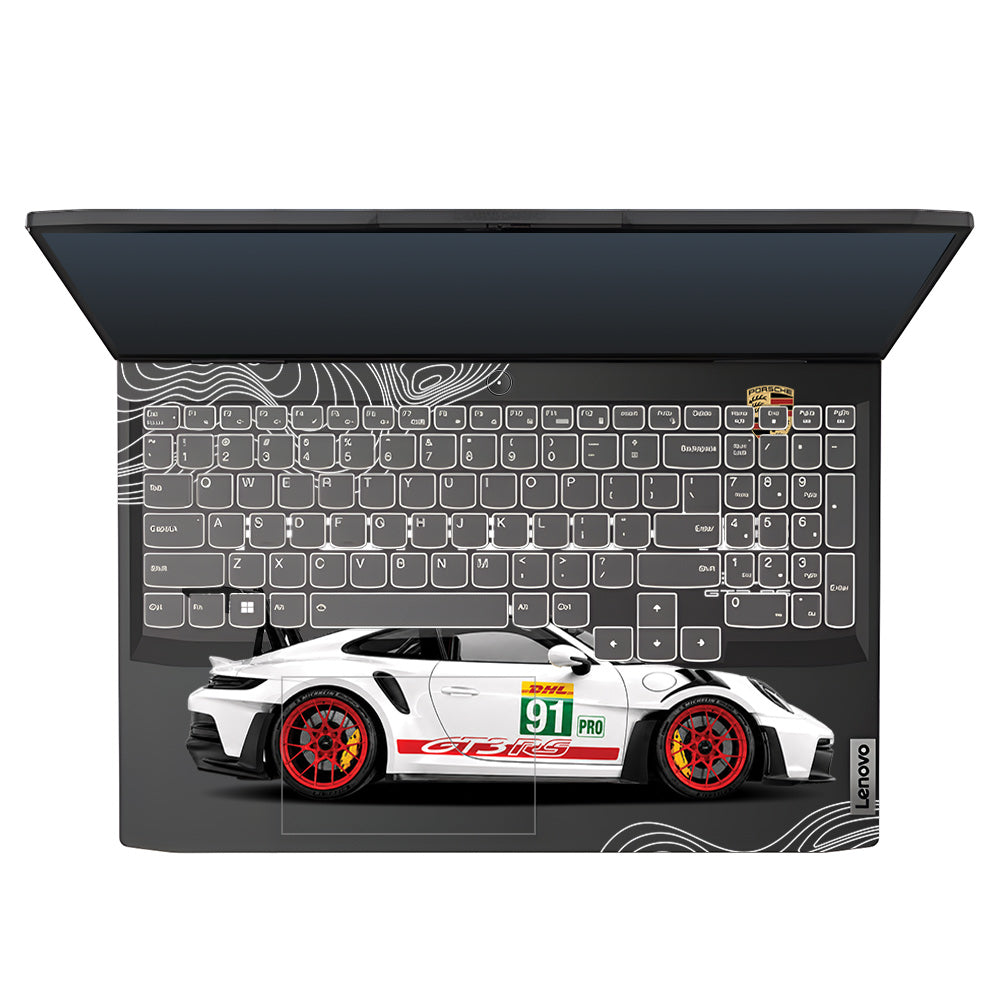 Transparent Porsche GT3 RS Power Lenovo IdeaPad Gaming 3 15ARH7 and 15IAH7 Laptop Skin