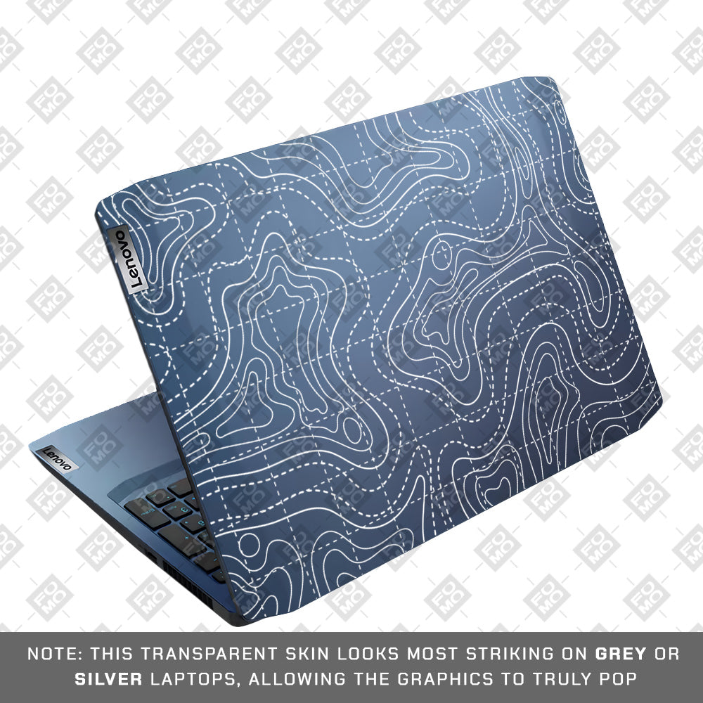 Transparent Abstract Contour Grid Lines Lenovo IdeaPad Gaming 3 15ARH05 and 15IMH05 Laptop Skin