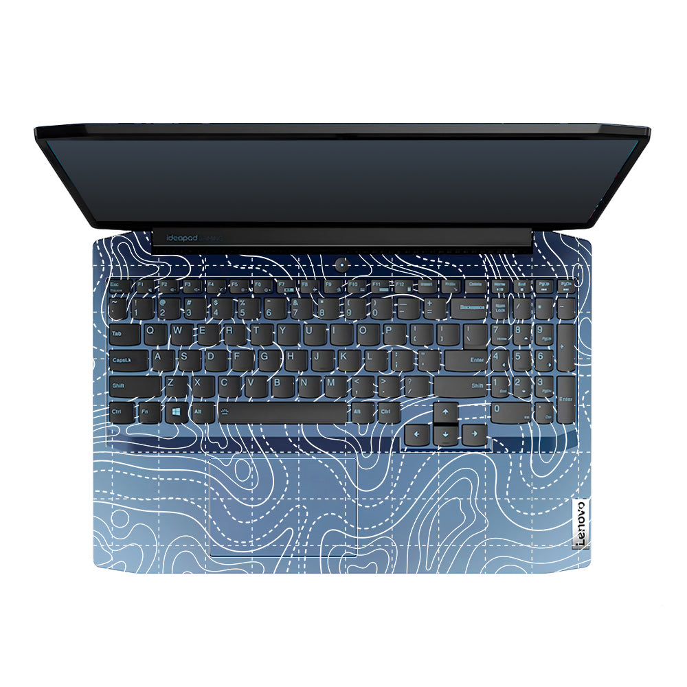 Transparent Abstract Contour Grid Lines Lenovo IdeaPad Gaming 3 15ARH05 and 15IMH05 Laptop Skin
