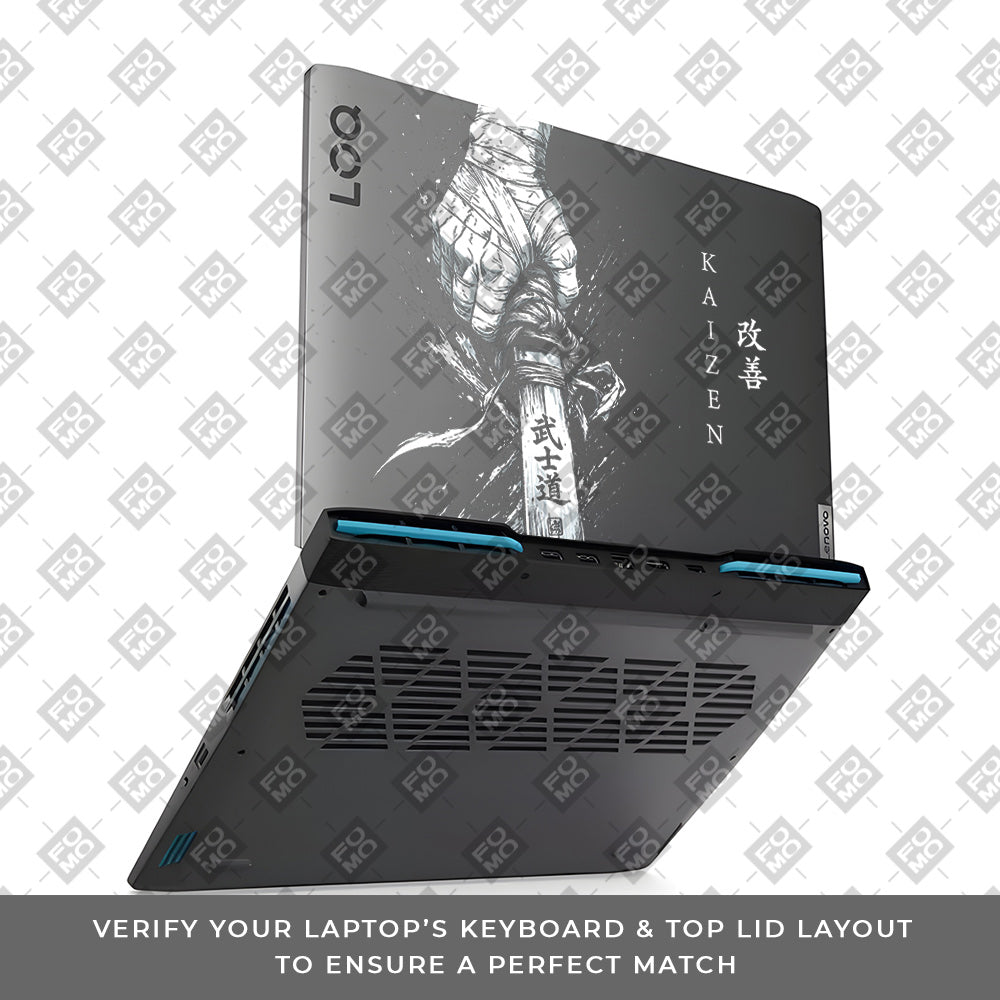Transparent Kaizen Samurai Sword Lenovo LOQ 2023 15IRH8, 15APH8 Laptop Skin