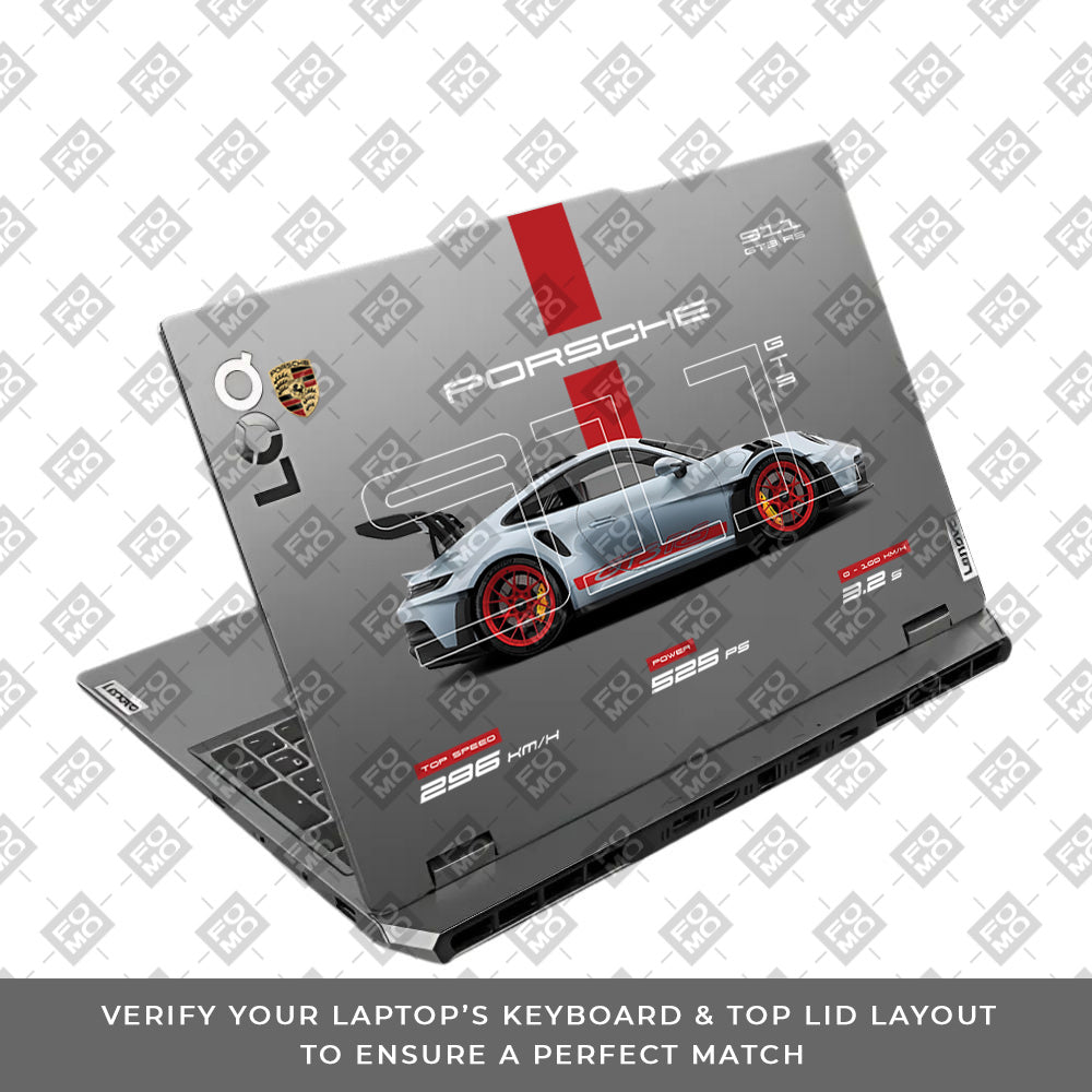 Transparent Porsche 911 Performance Lenovo LOQ 2024, 2025 Laptop Skin
