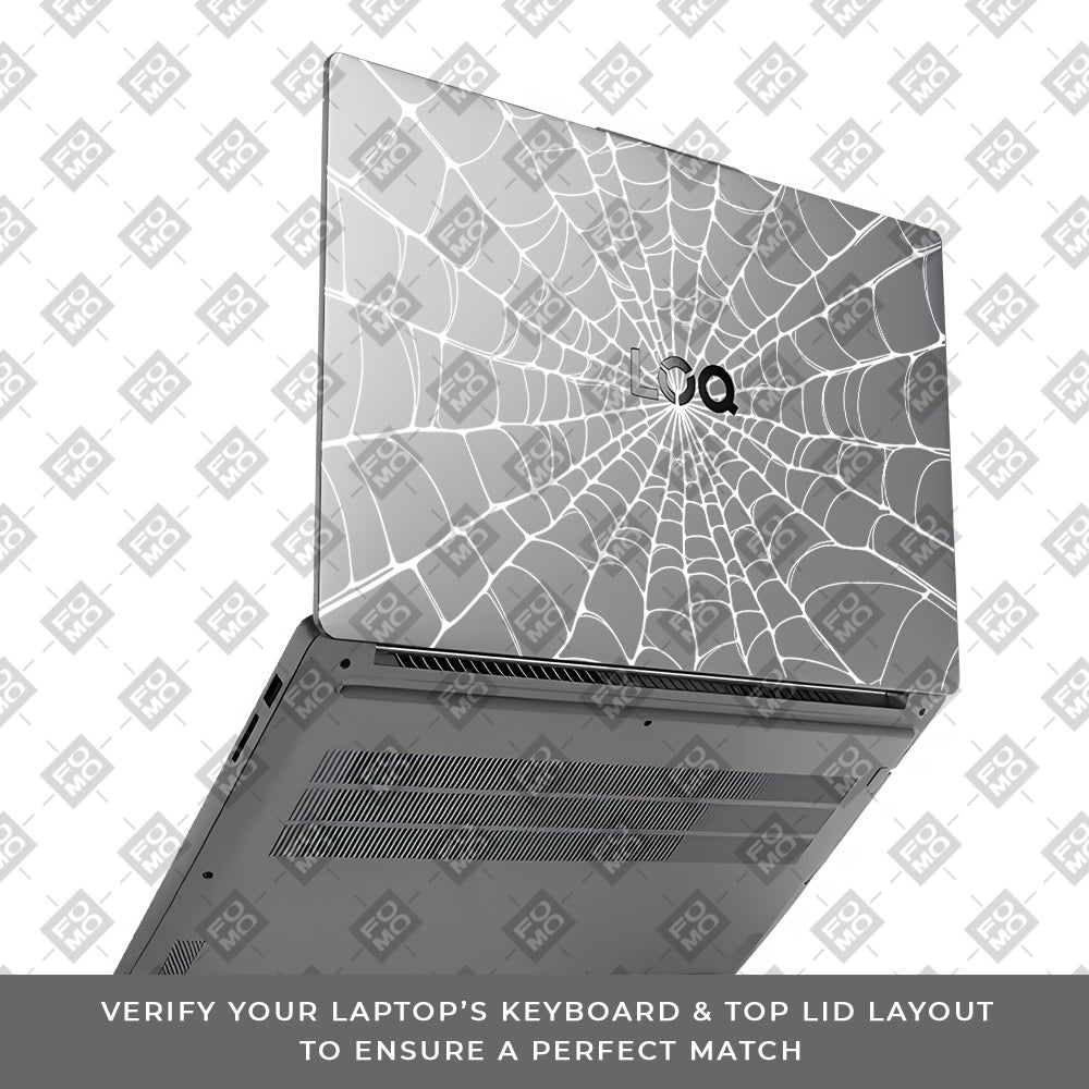 Transparent Spider Web Vortex Lenovo LOQ Essential 15IAX9E Laptop Skin