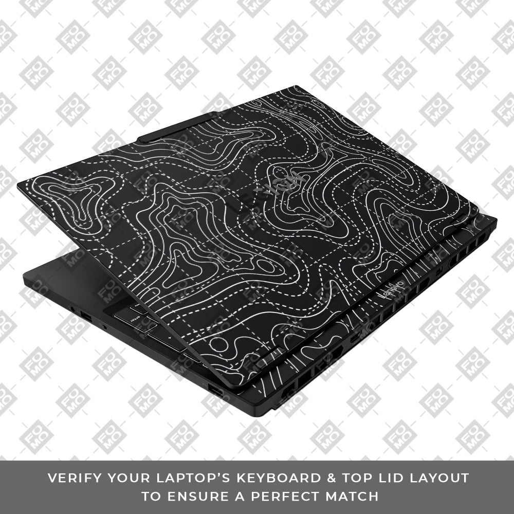 Transparent Abstract Contour Grid Lines Lenovo Legion 5 15IAX10 Laptop Skin
