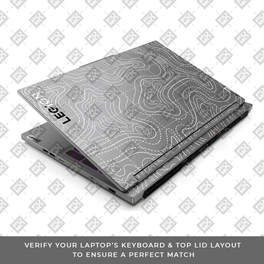 Transparent Abstract Contour Grid Lines Lenovo Legion 5 16IRX9 Laptop Skin